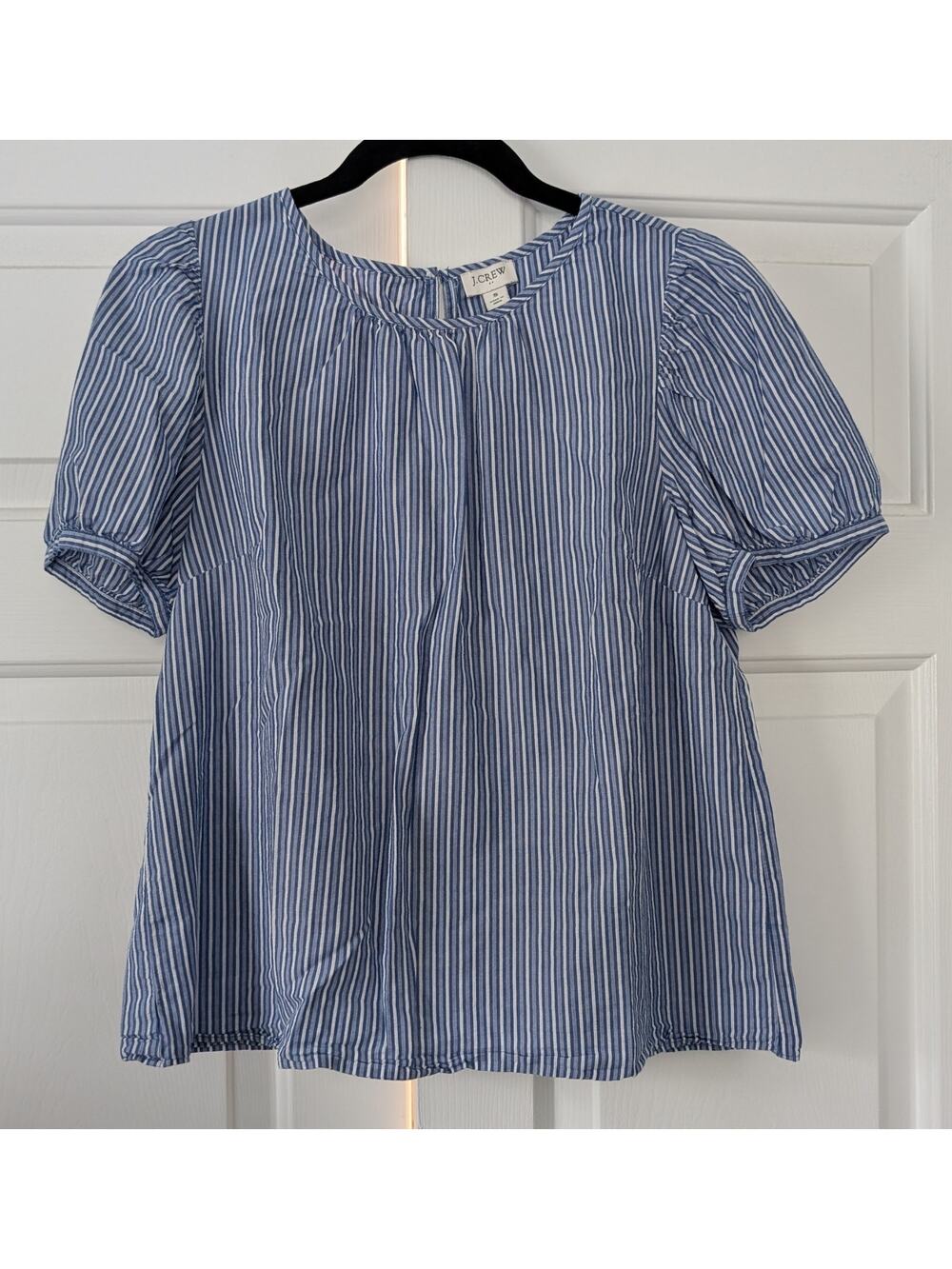 J. Crew Factory Striped Puff Sleeve Top
